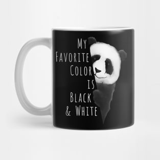 My Favorite Color Is Black & White Panda-Bear Drawing Mug